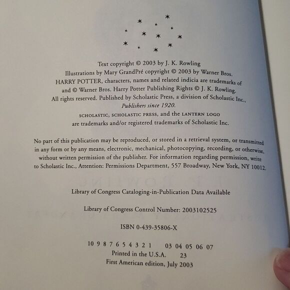 Vintage Book "Harry Potter and the Order of the Phoenix" - J. K. Rowling… - Picture 8 of 9